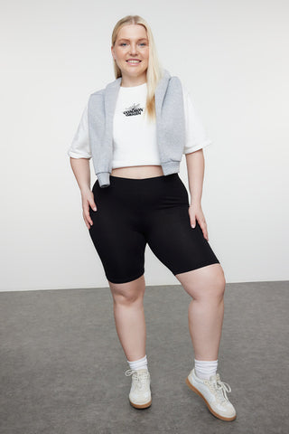 طماق محبوكة باللونين الأسود والأنثراسايت مقاس كبير، عبوة من قطعتين - TBBSS24BV00003