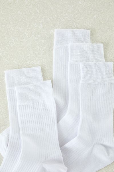 مجموعة من 5 جوارب قطنية بيضاء - كلية، تنس، حجم متوسط TMNSS24CO00006