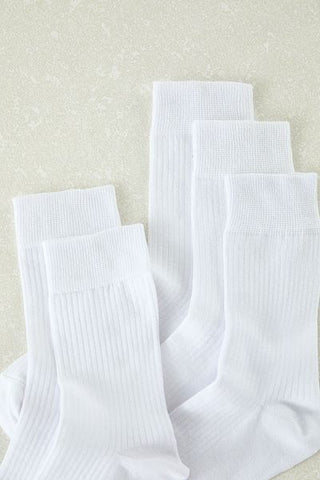 مجموعة من 5 جوارب قطنية بيضاء - كلية، تنس، حجم متوسط TMNSS24CO00006