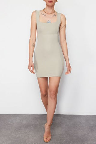 فستان مينك محبوك كبير الحجم TEDSS24EL00031