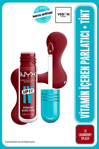 ملمع الشفاه المرطب Lip IV، ملمع الشفاه، حتى الترطيب، Cranberry Splash L'oreal