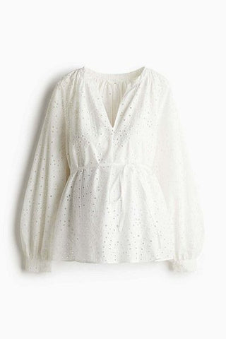 بلوزة MAMA قبل وبعد Broderie anglaise