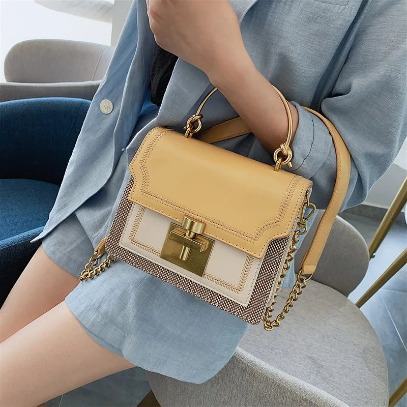 شنطة سهرة كاجوال للنساء - 2022 New Arrival Fashion Bags Brand Gold