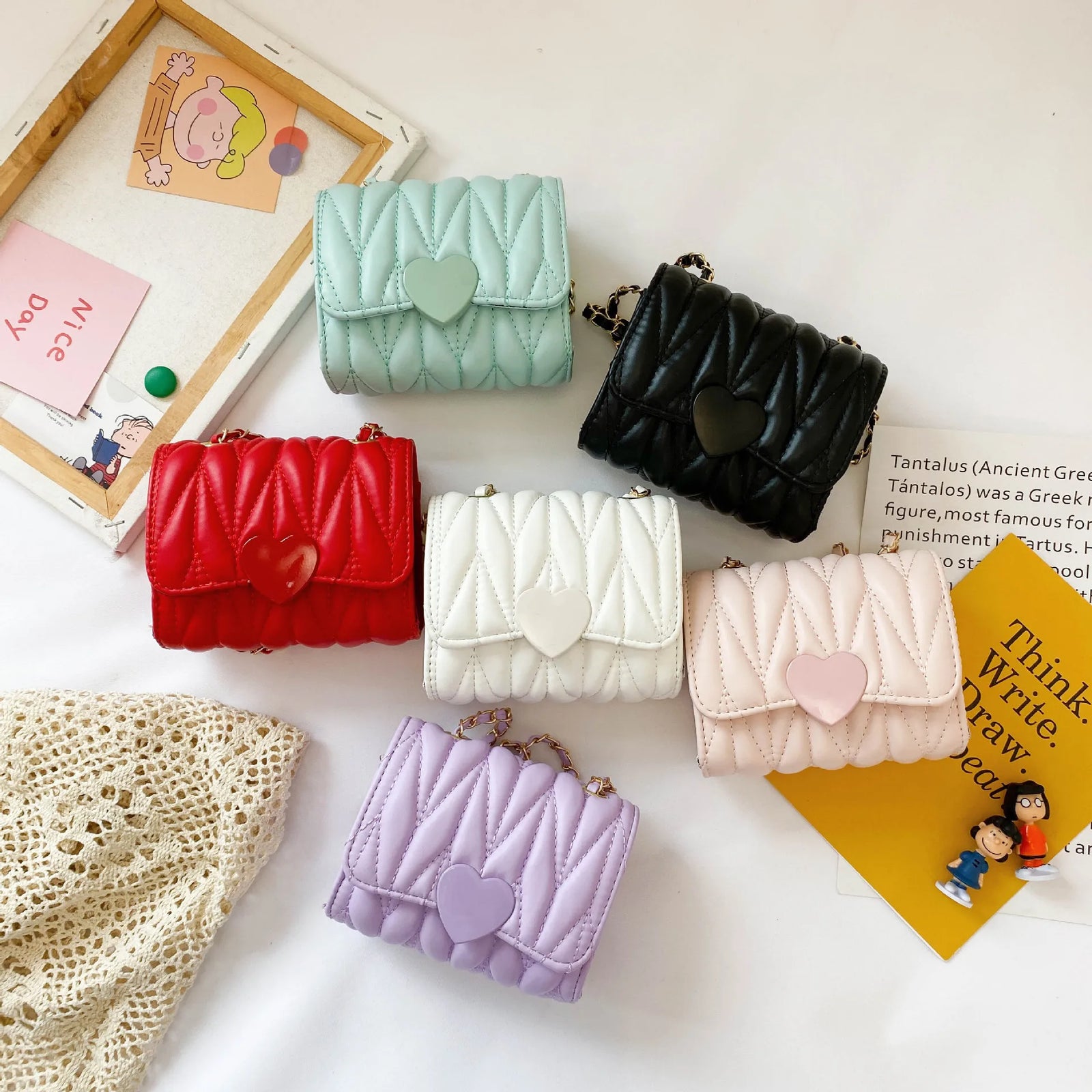 شنطة نسائية كلاسيك للنساء - 2023 Heart Kids Bags
