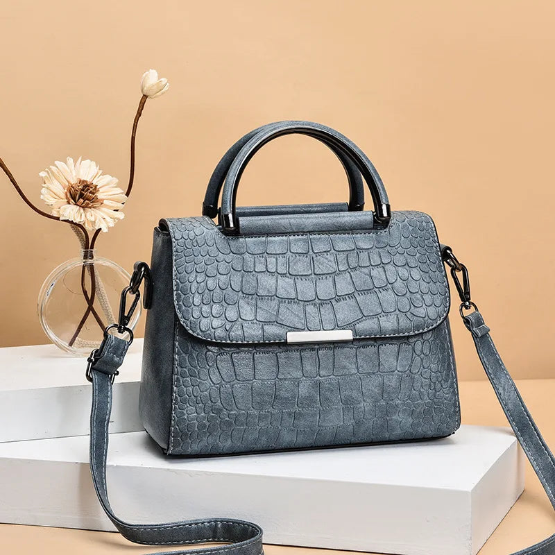 شنطة جلد عملية للنساء - 2023 Stone Pattern Hand Bags Ladies New