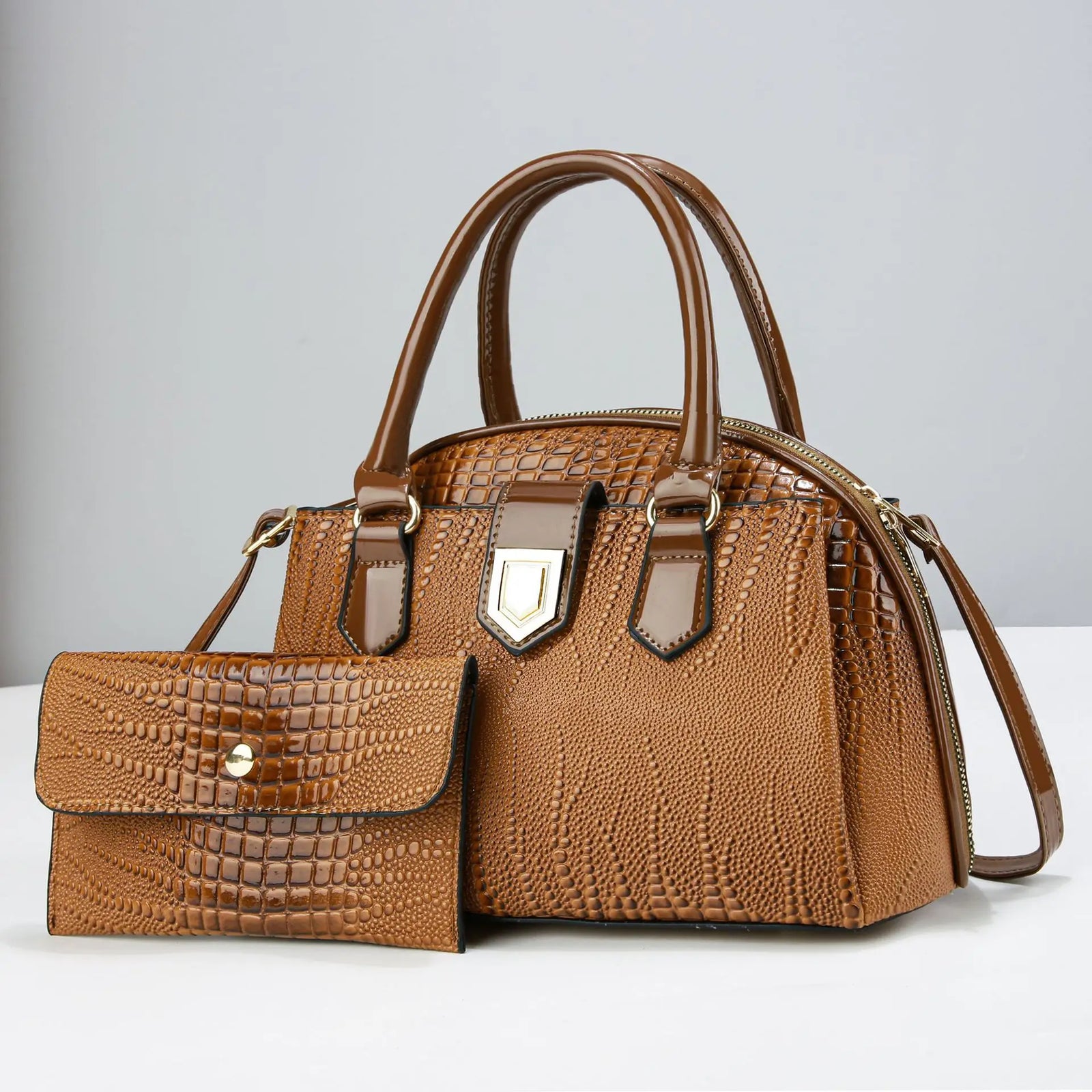 شنطة جلد عملية للنساء - 2024 New Wholesale Luxury Leather Fashio