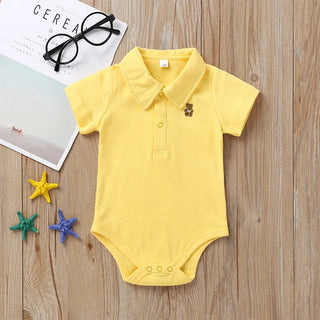 2024 صيف baby ولد جمبسوت candy color أكمام قصيرة triangle climbing بدلة 100% cotton unisex odm supply in stock