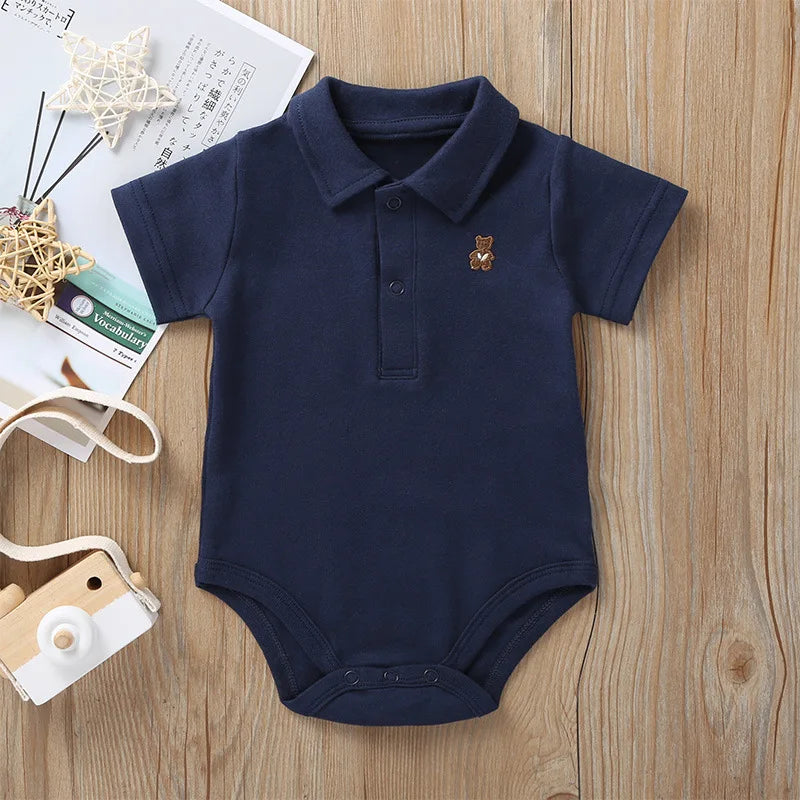 2024 صيف baby ولد جمبسوت candy color أكمام قصيرة triangle climbing بدلة 100% cotton unisex odm supply in stock
