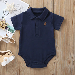 2024 صيف baby ولد جمبسوت candy color أكمام قصيرة triangle climbing بدلة 100% cotton unisex odm supply in stock