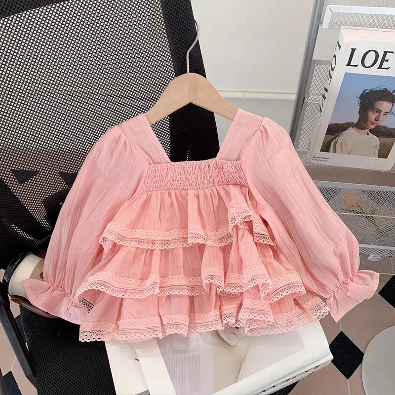موضة 2025 خريف جديد cute lace jacket and jeans طقم قطعتين كاجوال foreign ستايل children's clothing for babies plus size