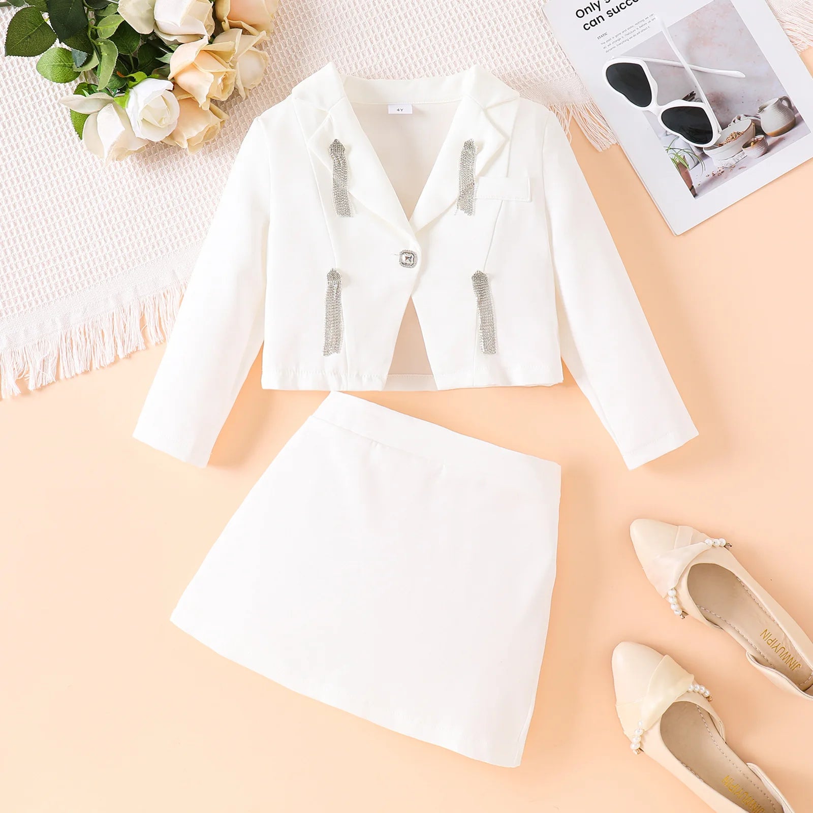 موضة 2025 خريف ربيع fashion ستايل for بنات multi-color lapel أكمام طويلة coat جيب two-piece clothes طقم