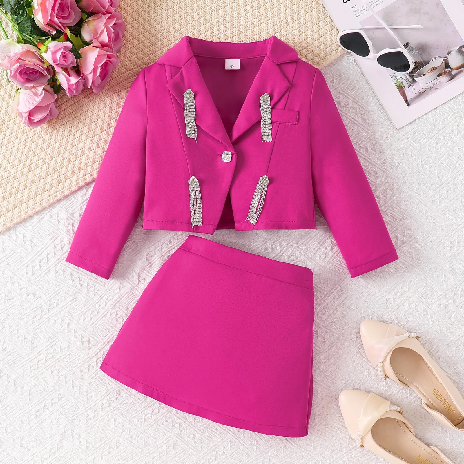 موضة 2025 خريف ربيع fashion ستايل for بنات multi-color lapel أكمام طويلة coat جيب two-piece clothes طقم