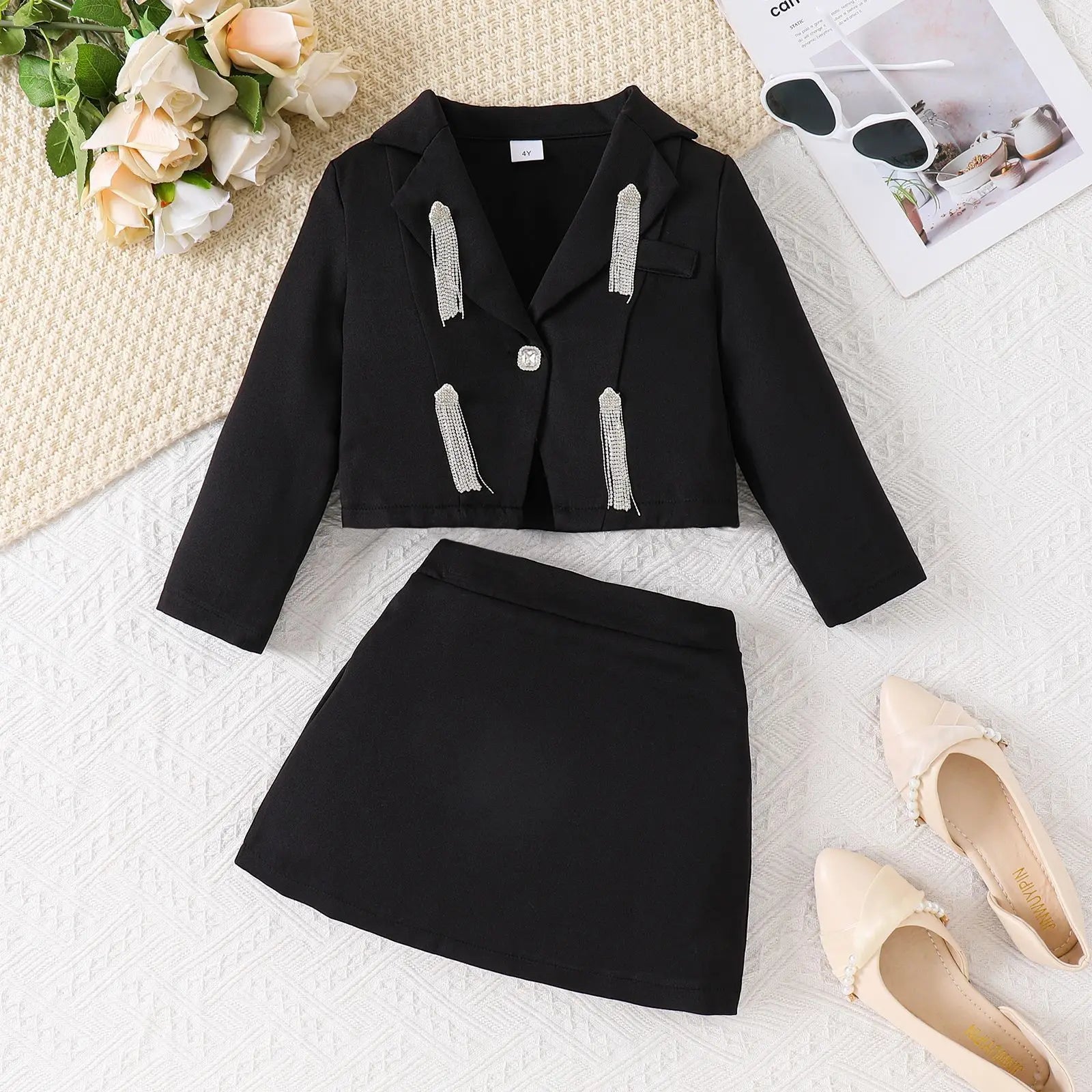 موضة 2025 خريف ربيع fashion ستايل for بنات multi-color lapel أكمام طويلة coat جيب two-piece clothes طقم