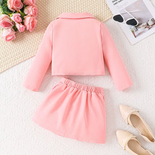 موضة 2025 خريف ربيع fashion ستايل for بنات multi-color lapel أكمام طويلة coat جيب two-piece clothes طقم