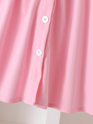 موضة 2025 خريف/شتاء جديد بنات' طقم بنات' طقم pink shirt جيب