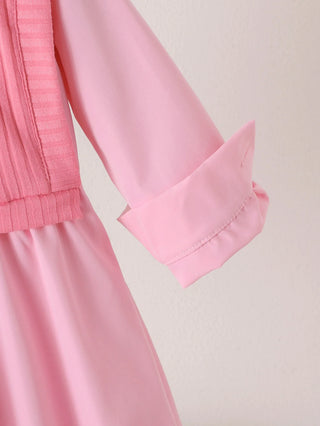 موضة 2025 خريف/شتاء جديد بنات' طقم بنات' طقم pink shirt جيب
