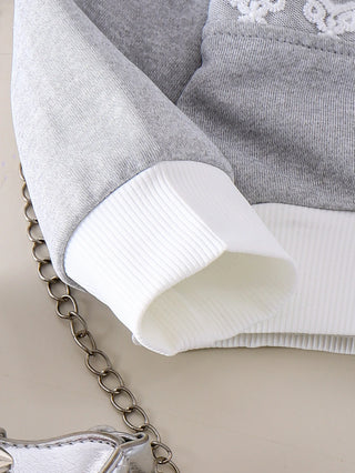 موضة 2025 خريف/شتاء جديد بنات' طقم pattern hat zipper sweatshirt with قصير جيب طقم قطعتين