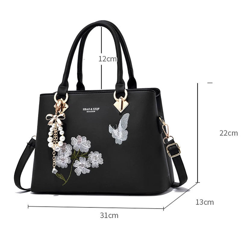 شنطة صغيرة فاخرة للنساء - 2025 Fashion Embroidery Flower New Cross
