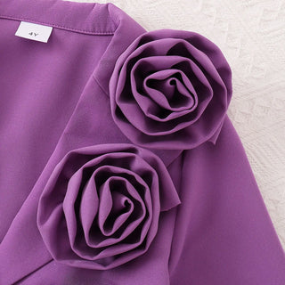 موضة 2025 بنات خريف and شتاء cross-border three-dimensional flower بدلة jacket camisole pants طقم كاجوال ستايل sizes 2t 7t