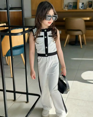 موضة 2025 بنات' جديد صيف طقم، صيف خفيف، فخم بدون أكمام clothes، بنات' pants طقم قطعتين