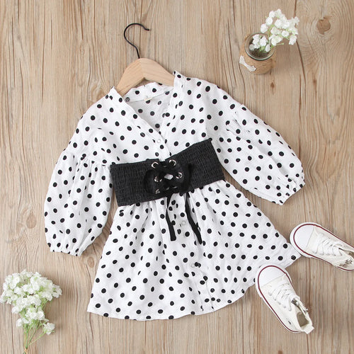 موضة 2025 بنات' صيف cotton print فستان odm supply belt decoration for children