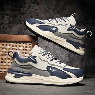 حذاء رياضي رجالي - أسود – جلد صناعي، تهوية مريحة