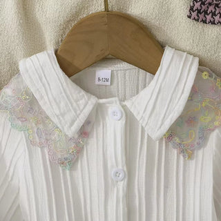 موضة 2025 جديد خريف and شتاء ستايل baby بنت أكمام طويلةd shirt half body جيب and headband طقم