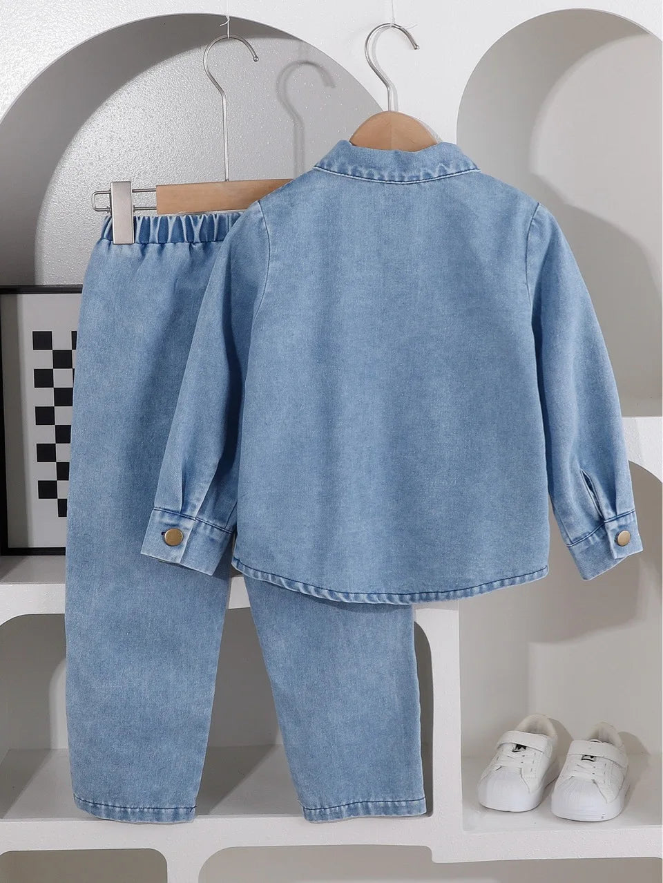 موضة 2025 جديد أولاد كاجوال دينم shirt coat large size children's كاجوال clothes for ربيع & خريف جديد arrival طقم