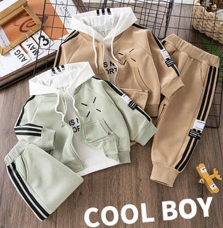 موضة 2025 جديد children's كاجوال sports بدلة for أولاد خريف hooded baseball outfit in cotton with fashionable print