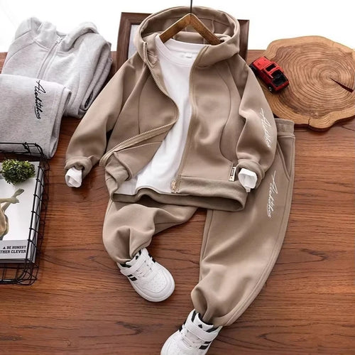موضة 2025 جديد children's cotton sports بدلة for أولاد كاجوال hooded baseball بدلة with printed pattern fashionable for خريف