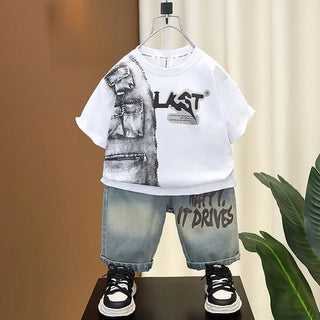 موضة 2025 جديد children's قصير-sleeved clothes for babies in صيف خفيف طقم قطعتين