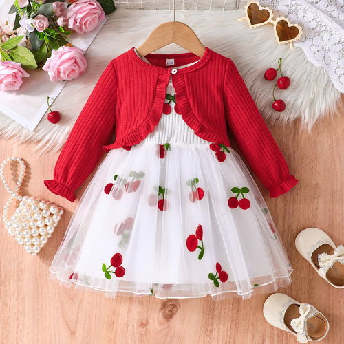 موضة 2025 جديد fashion baby بنت butterfly تل بدون أكمام فستان cute بنت جيب طقم