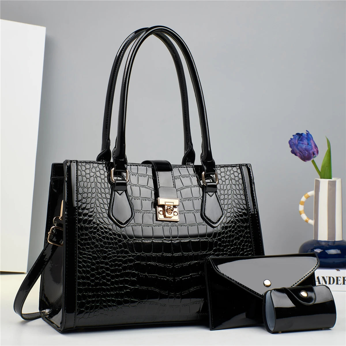 شنطة كروس مميزة للنساء - 2025 New PU Leather 3 in 1 Women Bags Se