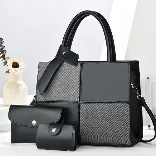 شنطة جلد كاجوال للنساء - 2025 New PU Leather 3 in 1 Women Bags Se