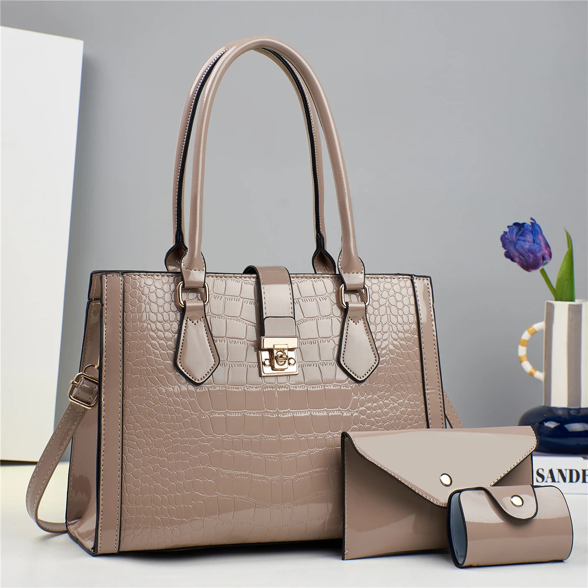 شنطة كروس مميزة للنساء - 2025 New PU Leather 3 in 1 Women Bags Se