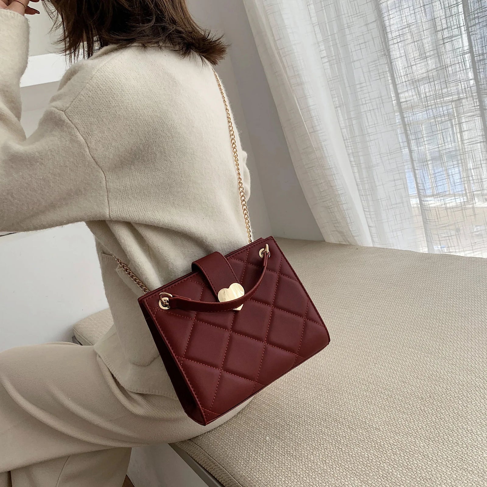شنطة كتف كاجوال للنساء - 2025 New Trendy Fashion Hand Bag Heart L