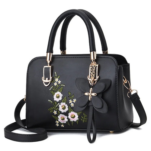 شنطة جلد فاخرة للنساء - 2025 Newest Fashion Patchwork Embroidery