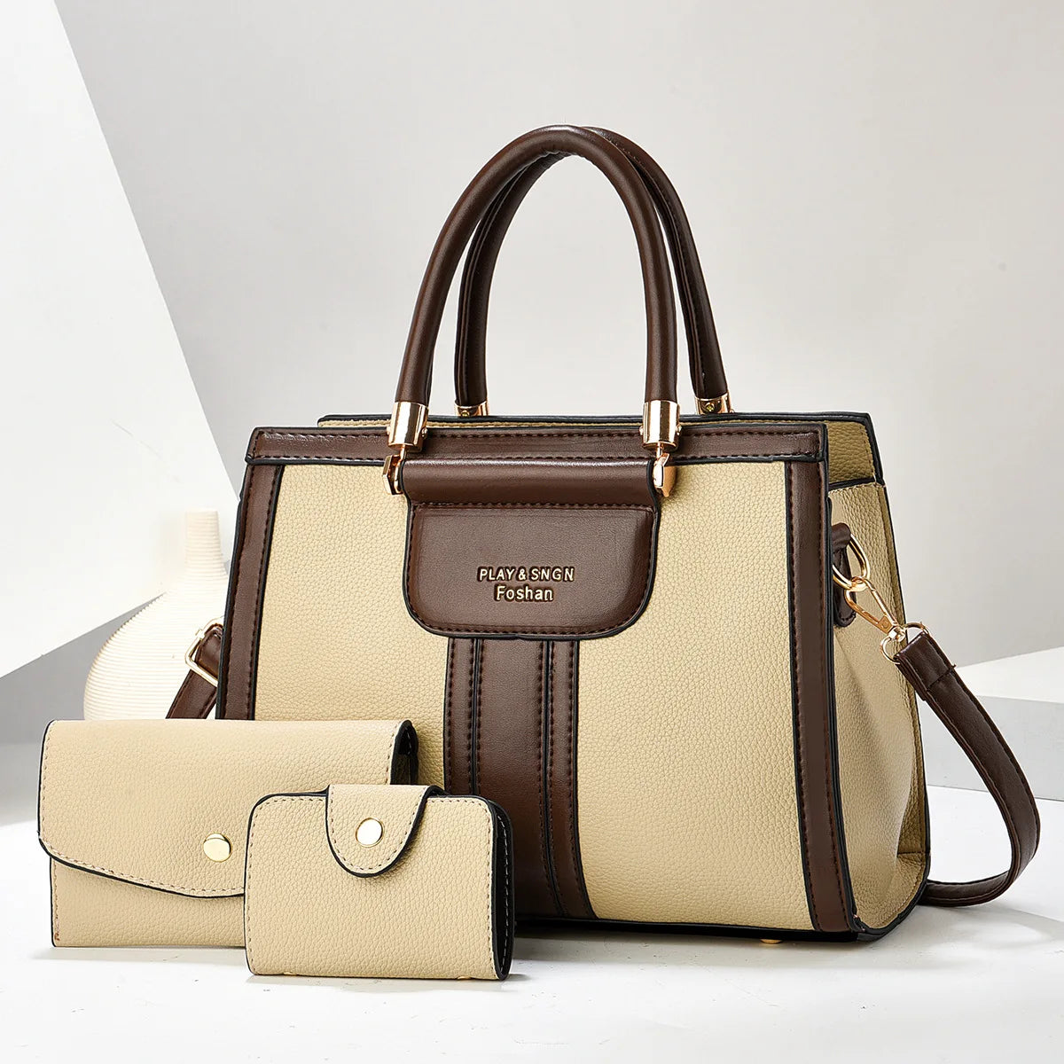 شنطة سهرة عملية للنساء - 2025 PU Leather 3 Pieces Bags Set Ladies