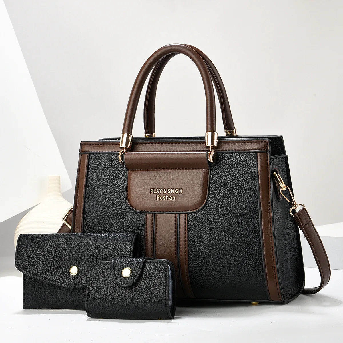 شنطة سهرة عملية للنساء - 2025 PU Leather 3 Pieces Bags Set Ladies
