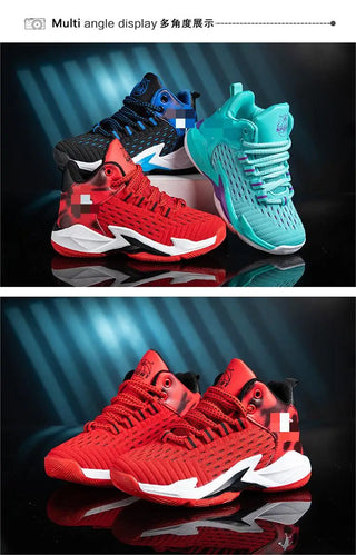 موضة 2025 ربيع خريف children's basketball shoes non-slip جديد running sneakers for أولاد ناعم bottom breathable net design صيف
