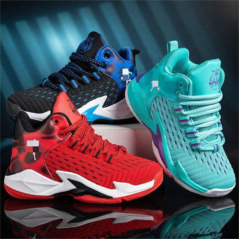 موضة 2025 ربيع خريف children's basketball shoes non-slip جديد running sneakers for أولاد ناعم bottom breathable net design صيف