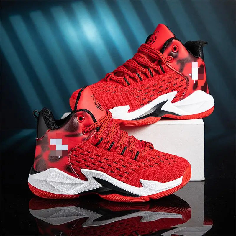موضة 2025 ربيع خريف children's basketball shoes non-slip جديد running sneakers for أولاد ناعم bottom breathable net design صيف