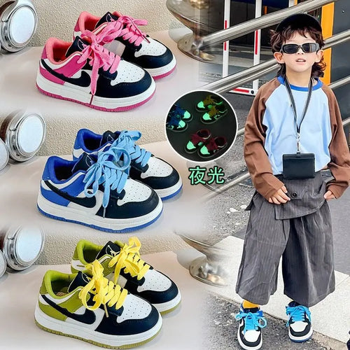 موضة 2025 ربيع خريف children's كاجوال shoes comfortable breathable luminous sneakers for أولاد and بنات جديد design