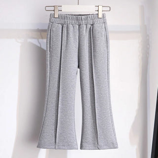 موضة 2025 ربيع خريف أطفال boutique clothing طقم أكمام طويلة square neck solid single breasted توب flared pants teen بنت clothes