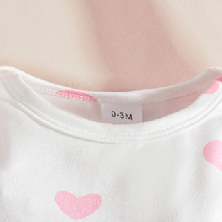 موضة 2025 ربيع خريف sweet toddler بنات clothing heart-shaped طويل-sleeved romper halter فستان baby clothes طقم