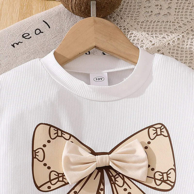 موضة 2025 ربيع وخريف جديد butterfly ربطة printed أكمام طويلة توب with hundred fold half جيب طقم قطعتين