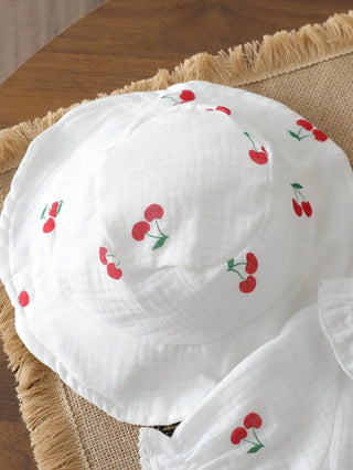 موضة 2025 صيف infant printed collar توب+shorts+hat طقم three piece طقم