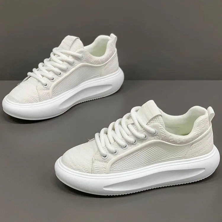 حذاء كاجوال رجالي - أبيض – جلد صناعي، تهوية مريحة