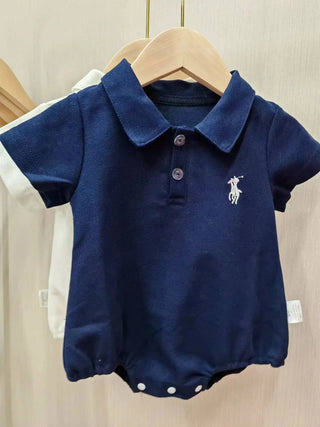 موضة 2025 صيف newborn baby solid color كاجوال cotton design with snap button closure letter print baby rompers