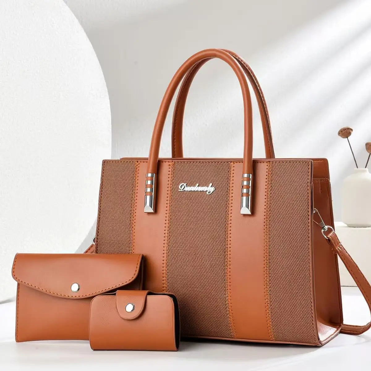 شنطة كروس عملية للنساء - 2025 Wholesale PU Leather 3 Pieces Bags
